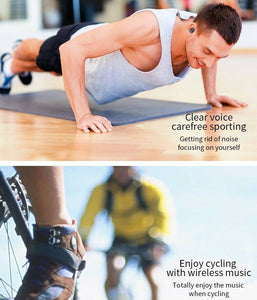 Wireless Bluetooth 5.0 earbuds with charging base